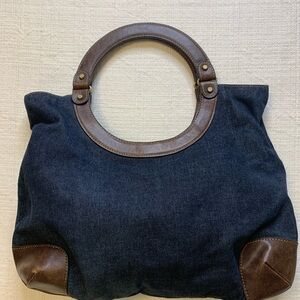 Nine West Denim and Brown Tote Bag